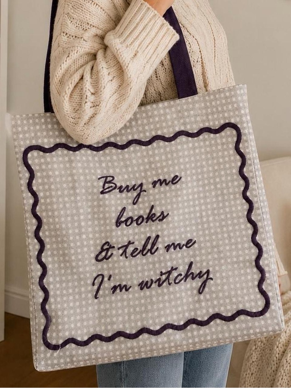 NWT The Haunted Bookshop “Buy Me Books & Tell Me I’m Witchy” Tote Bag